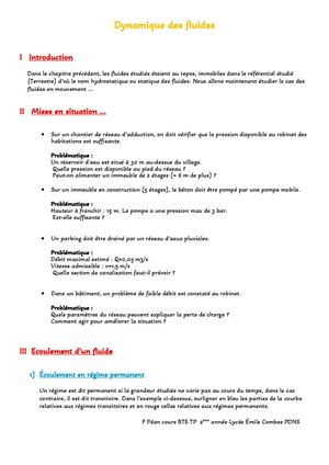 Cours Dynamique Des Fluides