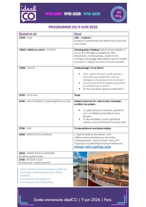 Programme du 9 Juin 2026