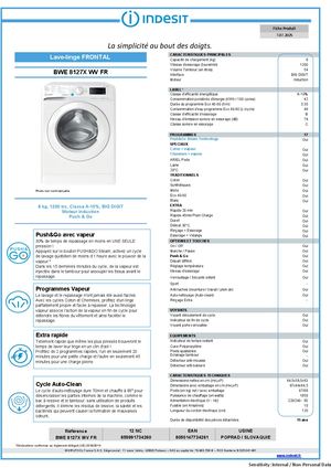 INDESIT BWE8127XWVFR