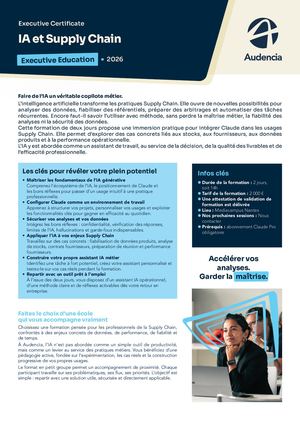 Executive Certificate IA & supply Chain
