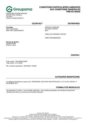 2026 Groupama Contrat Prévoyance Groupe Lefebvre 7404 38502 00000