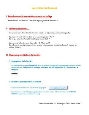 Les Ondes Lumineuses