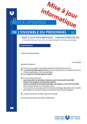 2026 06 03 FPL SF  Note De Service - Procédure Dégradée Glims V10 - DMU BIOGEMH