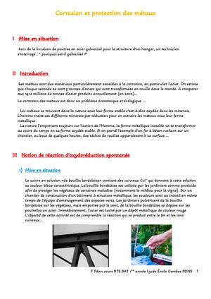 Corrosion Et Protection Des Métaux