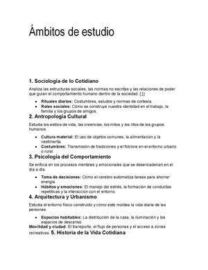 ÁMbitos De Estudio