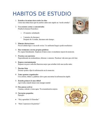 Habitos De Estudio