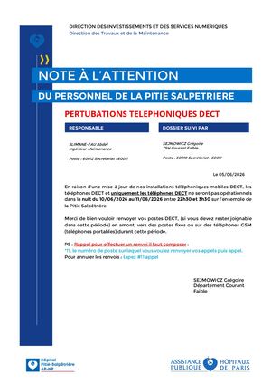 Note Information Concernant Perturbations Telephoniques Dect Nuit Du 10 Au 11 Juin 2026