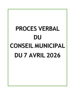 Conseil municipal du 7 avril 2026-Procès verbal