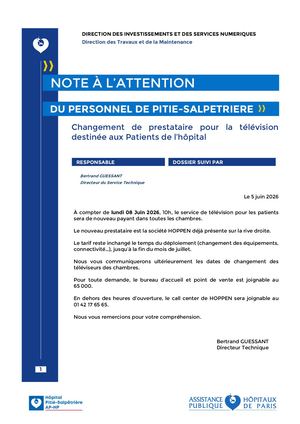 Note Information Concernant Changement Prestataire Television Hoppen