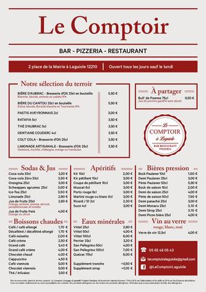2026 Carte Le Comptoir