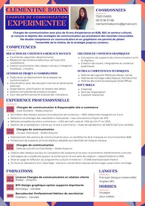 Cv 2026 Bonin Clémentine