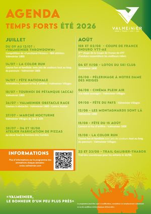 Agenda éTé 2026 Valmeinier Calameo