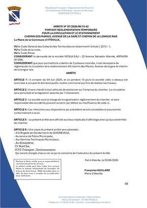Arrêtést 2026 06 14 42 Veolia Chemindesmarais,avenuedelagare,chemindelalongueraie Signe 1