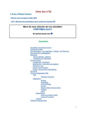 Infos Doc n°32 2025 2026