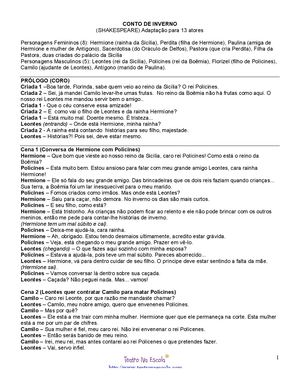 Conto De Inverno William Shakespeare