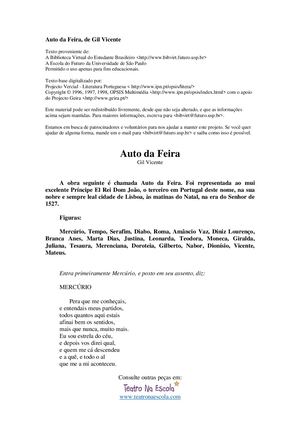 Auto Da Feira Gil Vicente