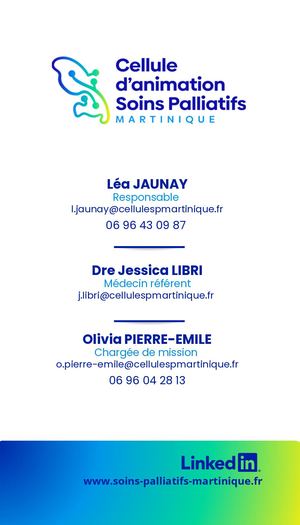 Carte De Visite Cellule D'animation Soins Palliatifs Martinique