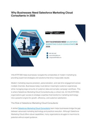 Why Businesses Need Salesforce Marketing Cloud Consultants In 2026