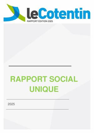 Rapport Social Unique 2025 Le Cotentin