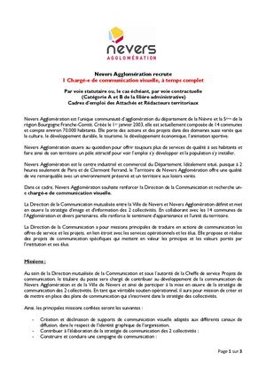 Charge De Communication Visuelle Annonce