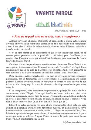 Vivante Parole du 23 mai 2026