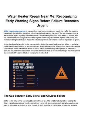 Water Heater Repair Near Me: Recognizing Early Warning Signs Before Failure Becomes Urgent