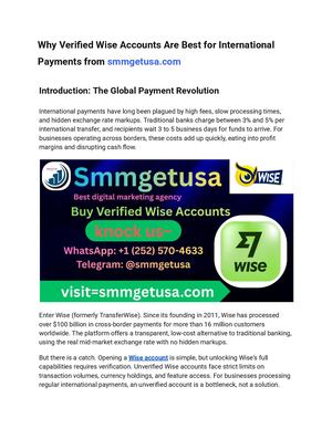 Why Verified Wise Accounts Are Best For International Payments From Smmgetusa Com