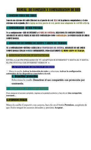 Manual De Conexión Y Configuracion De Red