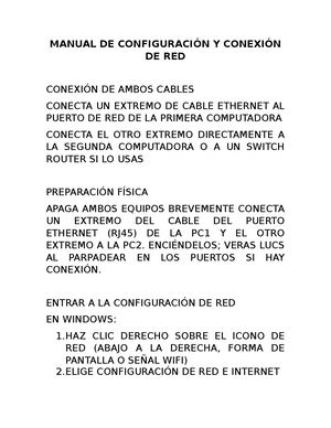 Manual De Configuración Y Conexión De Red