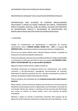 Representação GS Strategy ao MPRJ