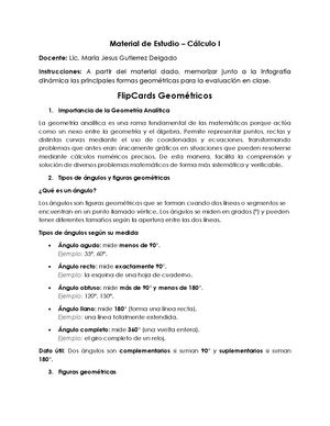 Flip Cards Geométricos Cálculo I - Geometría Analítica