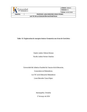 Exploración de conceptos básicos Geometría con el uso de GeoGebra