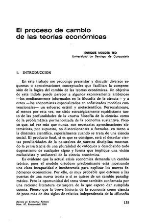 Moldes (1981) El Proceso De Cambio De Las Teorías Económicas
