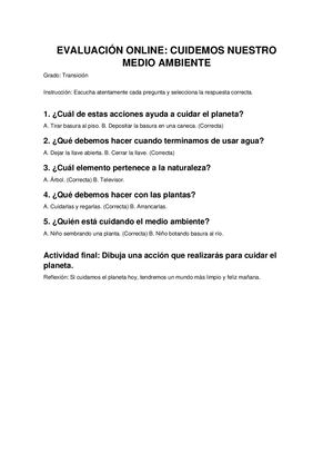Evaluacion Online Medio Ambiente Transicion