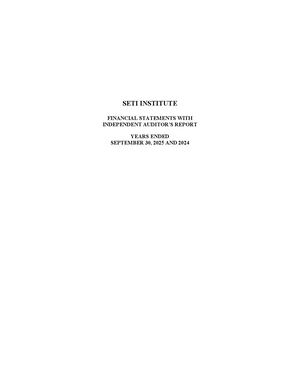 SETI Institute 2025 Audit Report