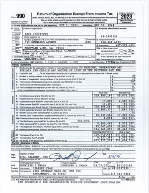 SETI Institute 2024 Form 990 For Public Inspection