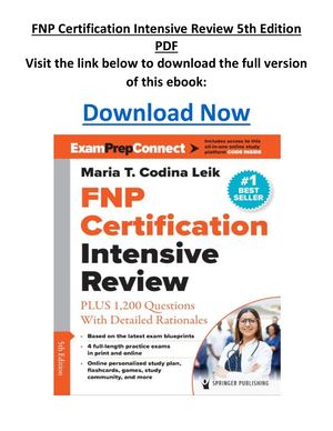 FNP Certification Intensive Review 5th Edition PDF