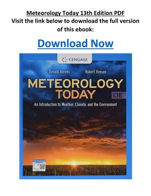 Meteorology Today 13th Edition PDF