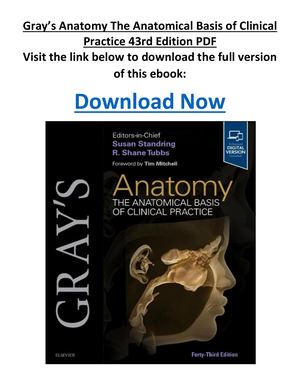 Gray’s Anatomy The Anatomical Basis Of Clinical Practice 43rd Edition PDF