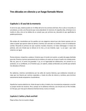 Tres Décadas En Silencio Y Un Fuego Llamado Marzo Parte 1
