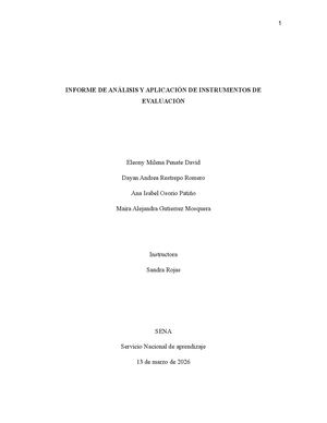 Informe Instrumentos De Evaluación