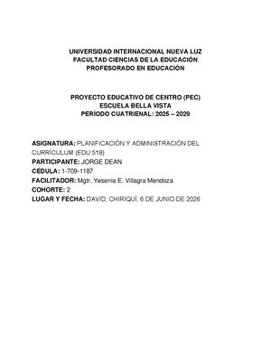 Proyecto Educativode Centro Bella Vista