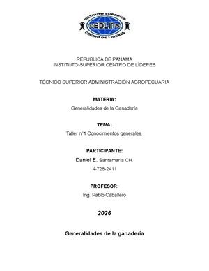 Generalidades De La Ganadería