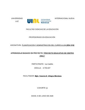 Parcial 2 Aprendizaje Basado En Proyectos, Curriculo