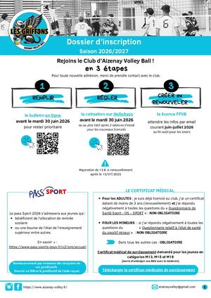 Volley Dossier Inscriptions