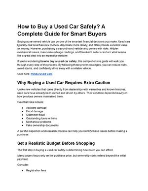 How To Buy A Used Car Safely?