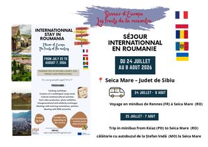 Saveurs D’europe Les Fruits De La Rencontre Séjour Jeunes Européen – Roumanie 2026 ???? Seica Mare – Judet De Sibiu (Roumanie) ???? Du 27 Juillet Au 5 Août 2026 ???? Jeunes De 15 à 17 Ans ????