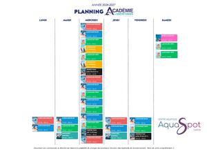 AquaSpot - Planning Académie du Savoir Nager
