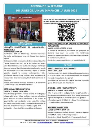 Agenda Du 8 Au 14 Juin 2026