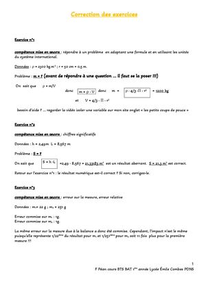 Correction Des Exercices